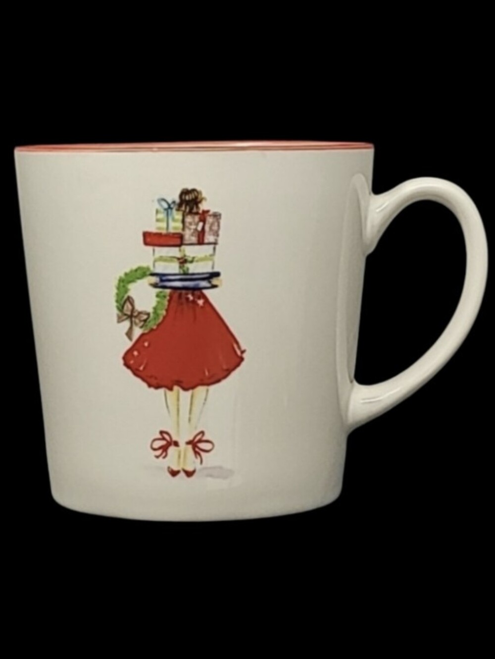 2019 GRAPHIQUE MACKENZIE JENEWEIN CHRISTMAS LADY WITH GIFTS COFFEE MUG